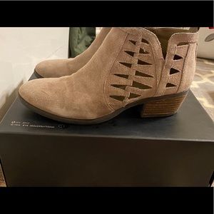 Michael Shannon Suede Cutout Ankle Booties